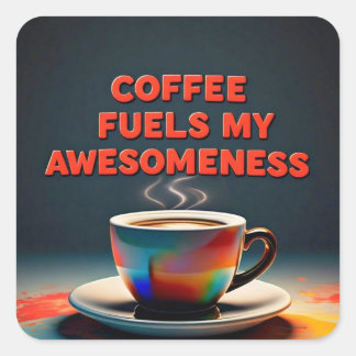 Kaffee Quadratischer Aufkleber