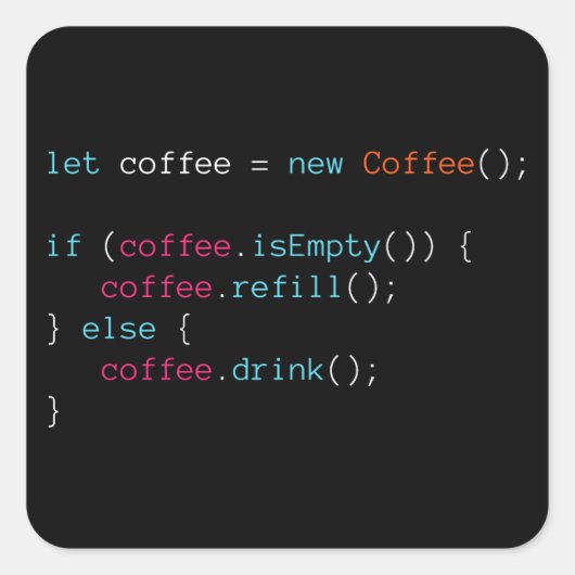 Kaffee Quadratischer Aufkleber (Vorderseite)