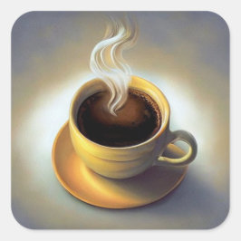 Kaffee Quadratischer Aufkleber