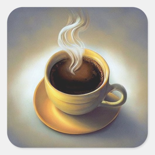 Kaffee Quadratischer Aufkleber (Vorderseite)
