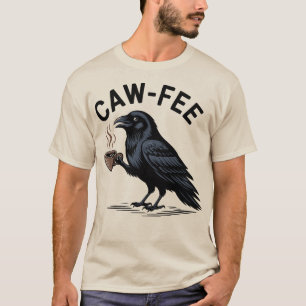 Kaffee Rabe Trinkt Kaffee Wortspiel T-Shirt