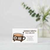 Kaffee-Radio-Logo | Podcast Talk Show Host Visitenkarte (Stehend Vorderseite)