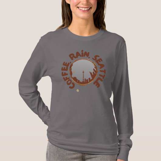 Kaffee Rain Seattle T-Shirt (Vorderseite)