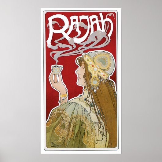 Kaffee Rajah Vintager Kaffee Drink und Kunst Poster (Vorne)