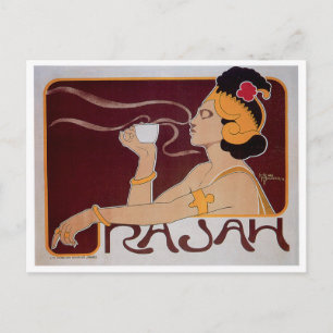 Kaffee Rajah Vintager Kaffee Drink und Postkarte