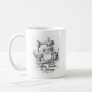 Kaffee-Rauch-Näh-Vintage-Skizze-Kaffeetasse Gesche Kaffeetasse