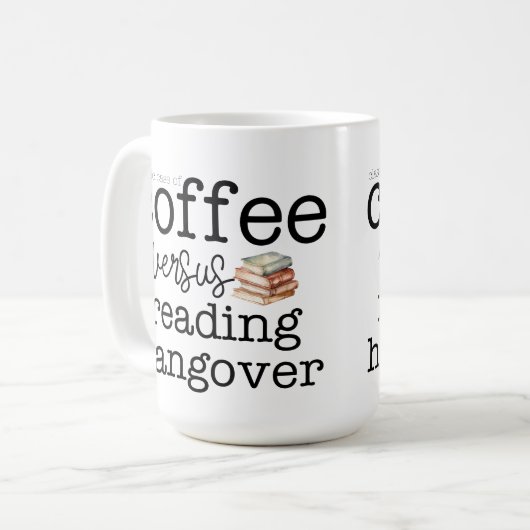 Kaffee / Reading Hangover Kaffeetasse (Vorderseite Links)