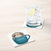 Kaffee! Rechteckiger Pappuntersetzer (Vor Ort)