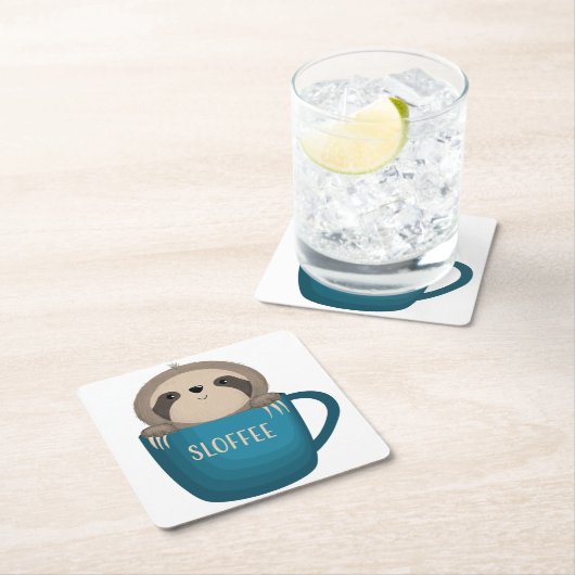 Kaffee! Rechteckiger Pappuntersetzer (Vor Ort)