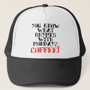 Kaffee reimt sich auf Montag Lustige Baseballkappe Truckerkappe