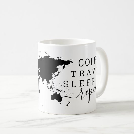 Kaffee-Reise-Schlaf-Wiederholungs-häufiger Kaffeetasse (VorderseiteRechts)