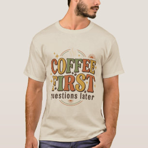 Kaffee Retro 70er Jahre Typografie T-Shirt