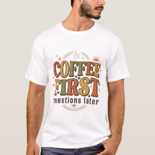 Kaffee Retro 70er Jahre Typografie T-Shirt