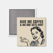 KAFFEE RETRO HOUSEWIFF MAGNETS MAGNET (Vorderseite/Rückseite)