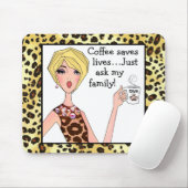 Kaffee rette Leben - frag einfach meiner Familie!" Mousepad (Mit Mouse)