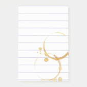Kaffee Ring Stain Lined Coffein Joke Post-it Klebezettel (Vorderseite)