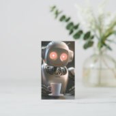 Kaffee-Roboter Visitenkarte (Stehend Vorderseite)