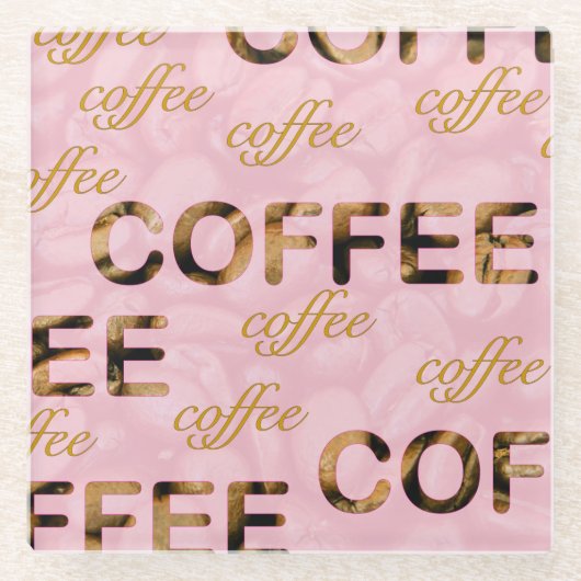 Kaffee Rosa Gold Glasuntersetzer (Vorderseite)