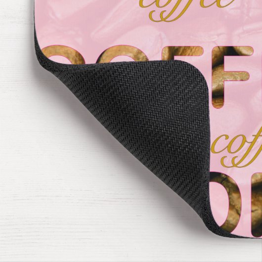 Kaffee Rosa Gold Mousepad (Ecke)