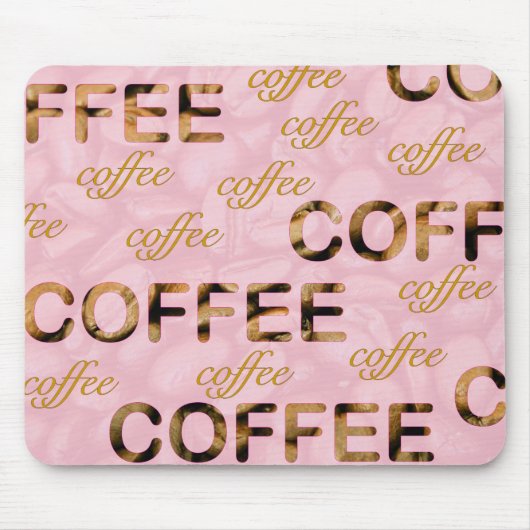 Kaffee Rosa Gold Mousepad (Vorne)