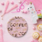 Kaffee Rosa Gold Pappteller (Party)