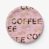 Kaffee Rosa Gold Pappteller (Vorderseite)