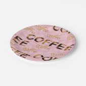 Kaffee Rosa Gold Pappteller (Schrägansicht)