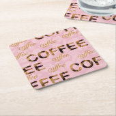 Kaffee Rosa Gold Rechteckiger Pappuntersetzer (angewinkelt)