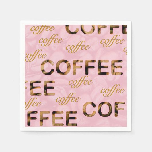 Kaffee Rosa Gold Serviette (Vorderseite)