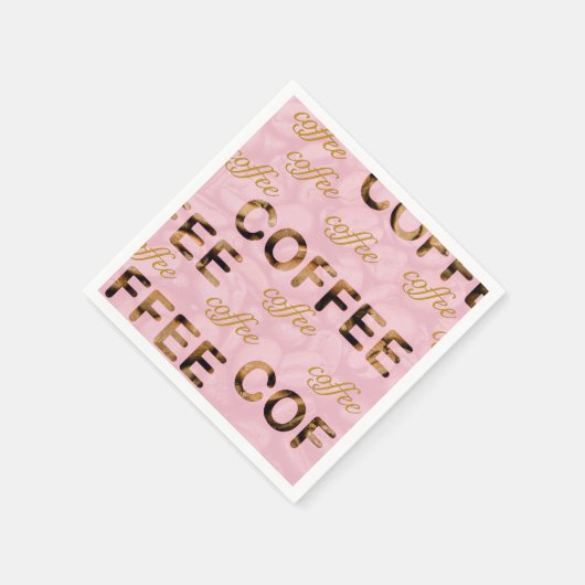 Kaffee Rosa Gold Serviette (Ecke)