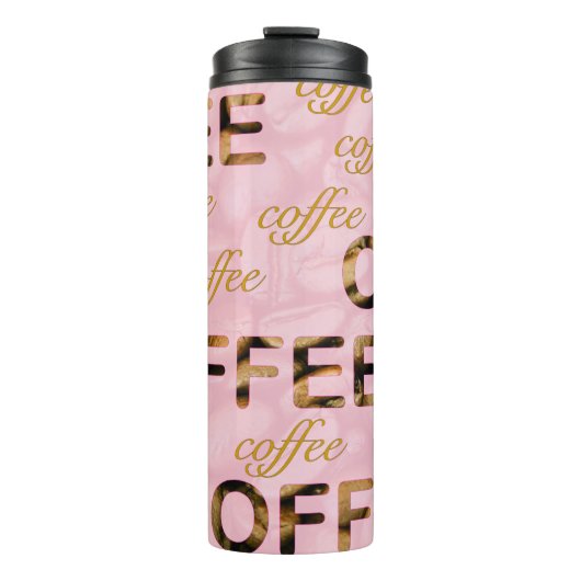 Kaffee Rosa Gold Thermosbecher (Vorderseite)