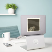Kaffee-Rosen-Aufkleber Aufkleber (Laptop auf Schreibtisch)