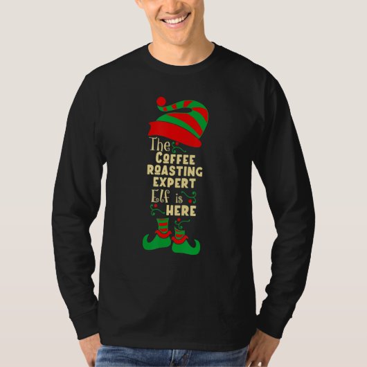 Kaffee Rösten Experte Elf Weihnachts Matching Fami T-Shirt (Vorderseite)