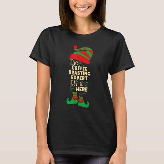 Kaffee Rösten Experte Elf Weihnachts Matching Fami T-Shirt (Vorderseite)