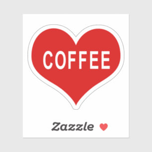 KAFFEE Rote Liebe Herz Vinyl Sticker