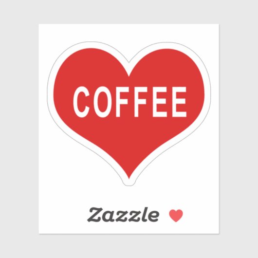 KAFFEE Rote Liebe Herz Vinyl Sticker (Blatt)