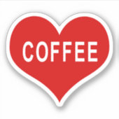 KAFFEE Rote Liebe Herz Vinyl Sticker (Vorderseite)