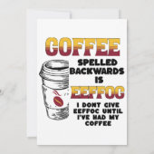 Kaffee rückwärts geschrieben einladung (Rückseite)