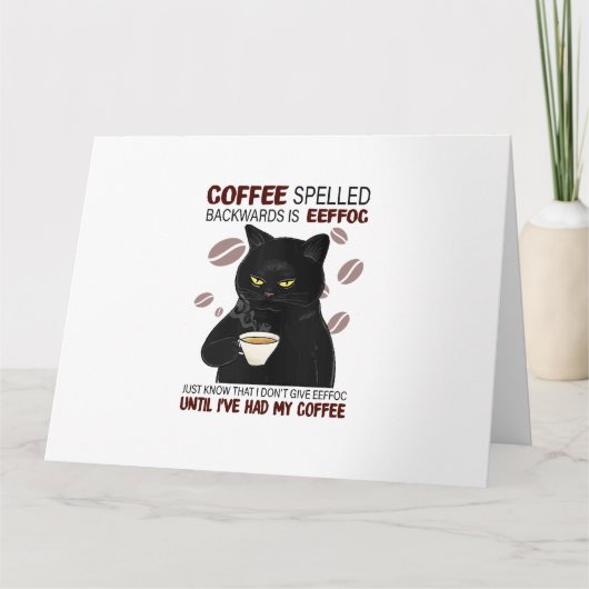 Kaffee rückwärts geschrieben ist Eeffoc einfach wi Karte (Vorderseite)