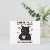 Kaffee rückwärts geschrieben ist Eeffoc einfach wi Postkarte (Stehend Vorderseite)