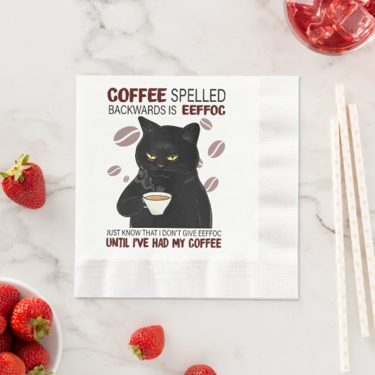 Kaffee rückwärts geschrieben ist Eeffoc einfach wi Serviette (Beispiel)