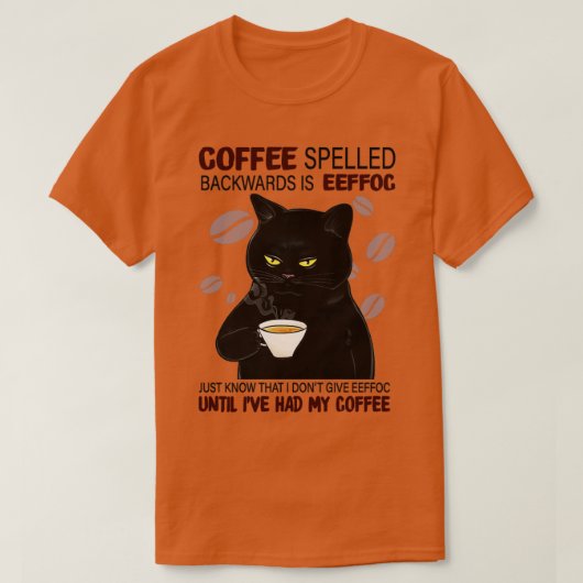 Kaffee rückwärts geschrieben ist Eeffoc einfach wi T-Shirt (Design vorne)