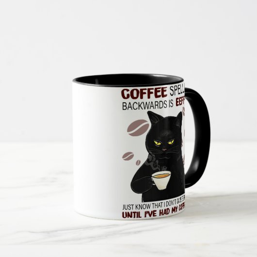 Kaffee rückwärts geschrieben ist Eeffoc einfach wi Tasse (VorderseiteRechts)