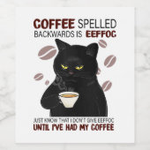 Kaffee rückwärts geschrieben ist Eeffoc einfach wi Weinetikett (Einzelnes Label)