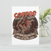 Kaffee rückwärts geschrieben ist Eeffoc Einladung (Stehend Vorderseite)