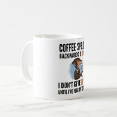 Kaffee rückwärts geschrieben ist Eeffoc - Hund Kaffeetasse (Vorderseite Links)