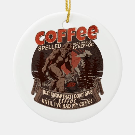 Kaffee rückwärts geschrieben ist Eeffoc Keramik Ornament (Vorne)