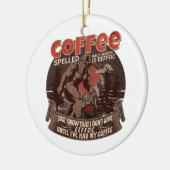 Kaffee rückwärts geschrieben ist Eeffoc Keramik Ornament (Links)
