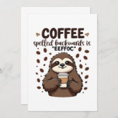 Kaffee rückwärts geschrieben ist eeffoC Koffein-Fa Einladung (Vorne/Hinten)