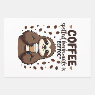 Kaffee rückwärts geschrieben ist eeffoC Koffein-Fa Geschenkpapier Set